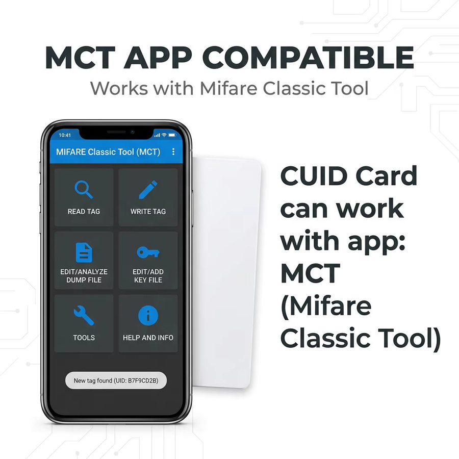 HENNCER CUID-Karte Gen2 Magic MCT RFID Smart Chip, wiederbeschreibbare NFC ISO14443 Karte in Weiß - Bild 2
