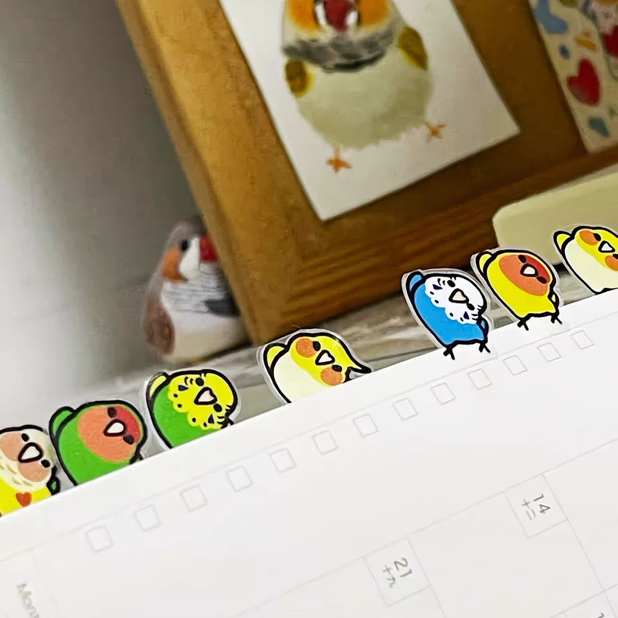20 Stück dekorative Papageien-Indexaufkleber in Multicolour als kreative Lesezeichen und Etiketten für dein Tagebuch und zur Organisation - Bild 2