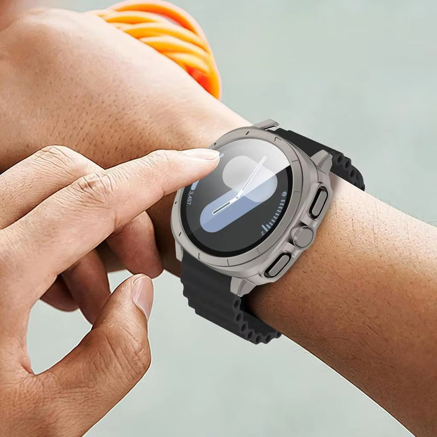 CHIICSMART Uhrenarmband Silikon, 2-in-1-Gehäuse + Armband, Samsung Galaxy Watch 7 40 mm 44 mm, Silber - Bild 4