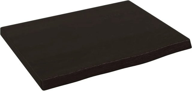 vidaXL Wandregal aus Massivholz Eiche in Dunkelbraun, rustikaler Stil, B: 40 cm, H: 30 cm, T: 2 cm - Bild 1