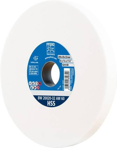 PFERD Schleifbockscheibe A60 zum Schärfen von HSS-Bohrern Durchmesser: 200 mm, Breite: 20 mm, Bohrung-Ø: 51 mm - Bild 1