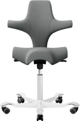 HÅG Capisco 8106 Ergonomischer Bürostuhl in Grau/Weiß mit Kopfstütze und Sitztiefenverstellung - Bild 1