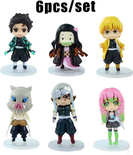 Fashnics Demon Slayer Kimetsu no Yaiba Kamado Tanjirou Kamado Nezuko Agatsuma Figur 6-teiliges Set - Bild 1