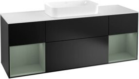 V&B Waschtischunterschrank Finion mit Wandbeleuchtung, Farbe Weiß lackiert, Breite: 160 cm, Tiefe: 50,1 cm, Höhe: 50,1 cm - Bild 1