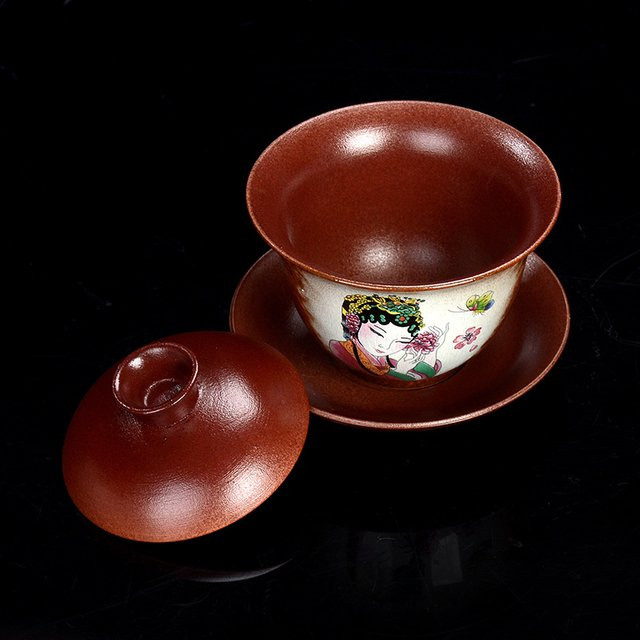 Handbemalte Keramik-Teetasse aus Porzellan im Vintage-Stil, 170 ml - Bild 1