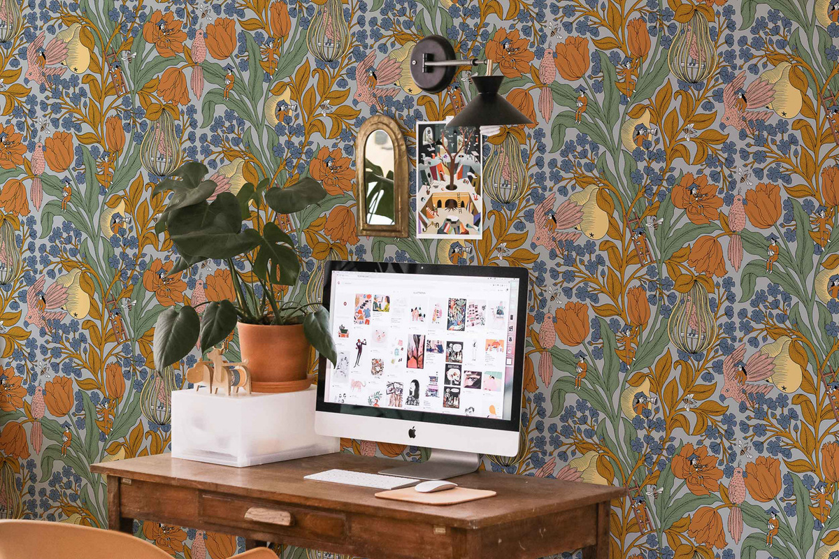 Coordonne Tapete Neo-Belle-Epoque Blue in Vliesoptik mit floralem Art Nouveau Design - Bild 1