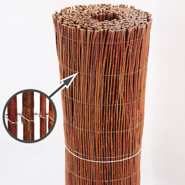 Aquagart Weidenmatte Sichtschutzmatte aus Weidenholz in Braun, Breite: 80 cm, Länge: 5 m - Bild 1