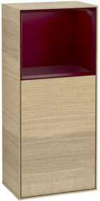 V&B Finion Seitenschrank mit LED-Beleuchtung und Glasfachboden in Veneer, B/T/H: 41,8 x 41,8 x 93,6 cm - Bild 1