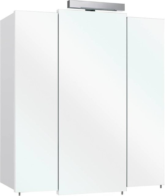 Pelipal Spiegelschrank Quickset 312 Weiß Glänzend mit LED-Beleuchtung und Steckdose B/H/T: 68 x 73 x 20 cm - Bild 1