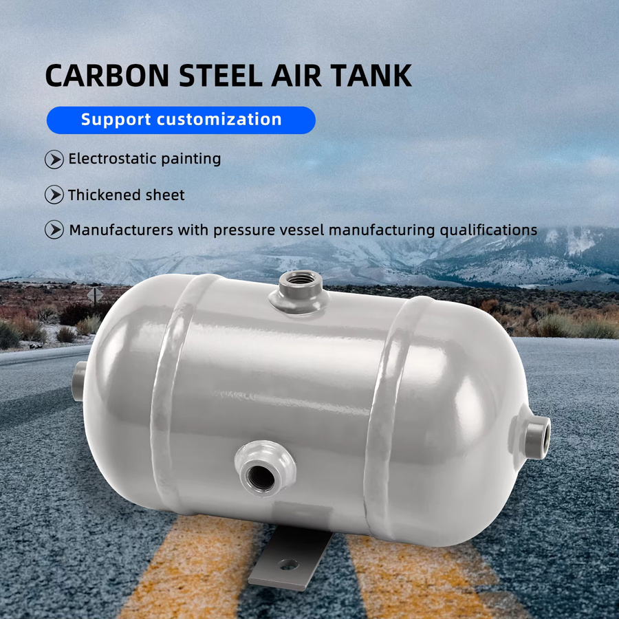 SUFETT Luftdrucktank aus Kohlenstoffstahl, horizontaler Kompressortank und Gasspeichertank, Volumen: 2 l - Bild 2