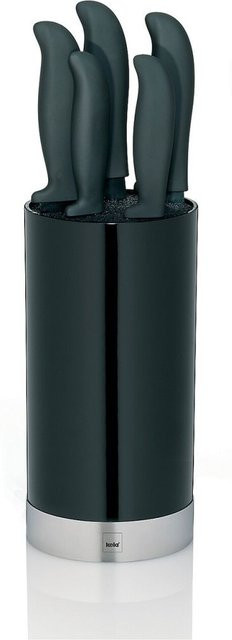 Kela Messerblock Acida aus PP-Kunststoff in Schwarz, rund, Durchmesser: 11 cm, Höhe: 22,5 cm - Bild 1