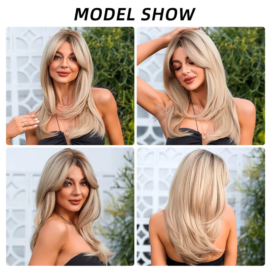 CharmSource Synthetische Perücke, blond, glatt, Damen - Bild 4