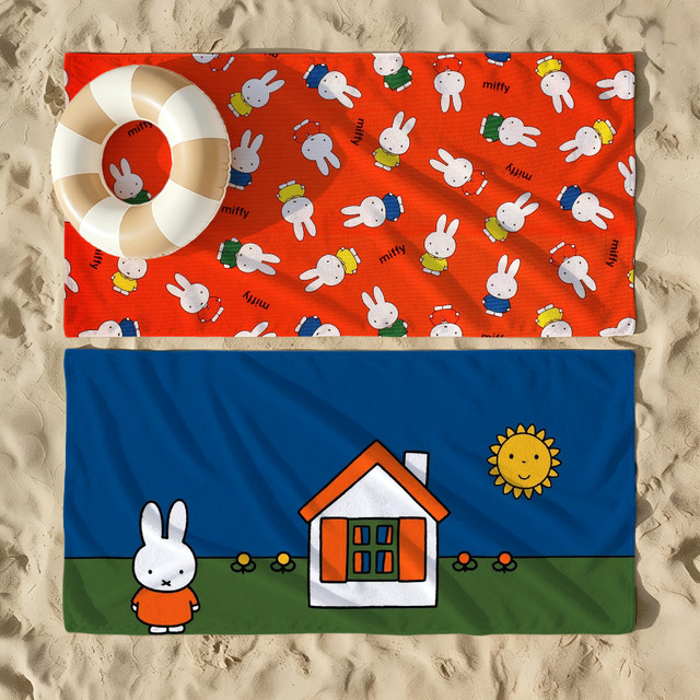 Miffy Kawaii Cartoon Strandtuch, schnelltrocknendes und saugfähiges Soft-Handtuch für Damen und Herren - Bild 1