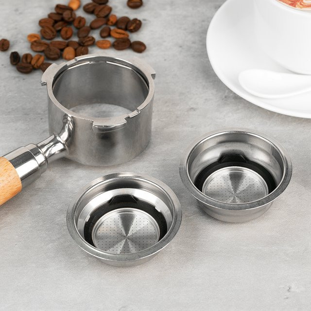 Single Shot Kaffeefilterkorb 51 mm für 1 oder 2 Tassen, silber, kompatibel mit Delonghi Modellen - Bild 1