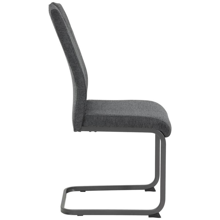 4er Set Stühle Hela Britta in Anthrazit Grau aus Microfaser mit Metallgestell, B/H/T: 44 x 100 x 59 cm - Bild 2