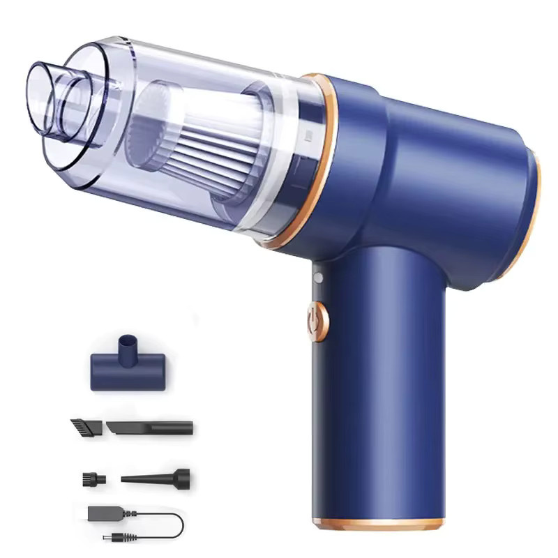 SUITU 2in1 Kabelloser Akku-Staubsauger für Auto und Haushalt in Blau mit Ladestation und verschiedenen Bürstenköpfen - Bild 4