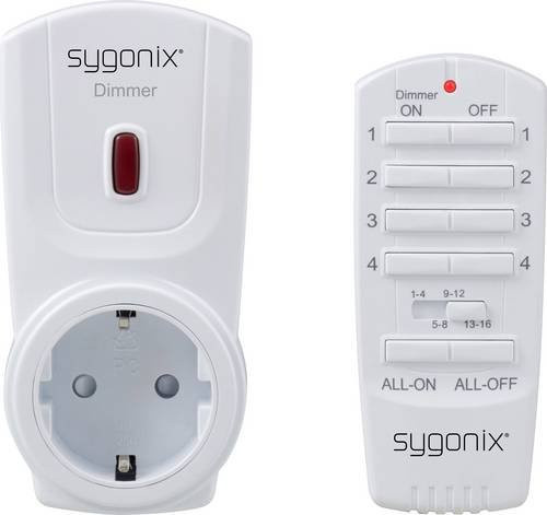 Sygonix Dimmer-Set Zwischenstecker in Weiß mit 300W Schaltleistung und 70m Reichweite - Bild 1