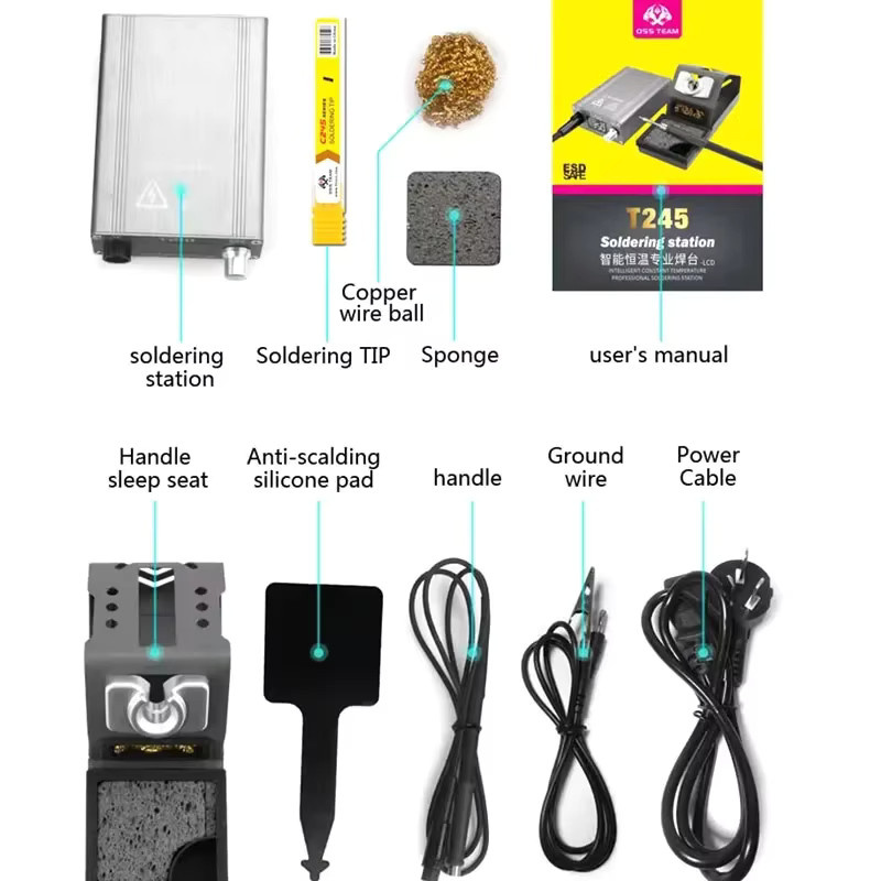Oss T245 Elektrische Lötstation mit 2s Schnellheizung und C245 Lötkolben-Kit für bleifreies Löten und Chip-Reparaturen - Bild 4