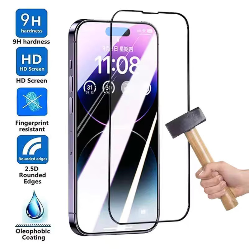 4er-Pack JINHR Displayschutzfolie aus gehärtetem Glas für iPhone 17 16 15 14 13 12 11 Pro Max, transparent, 9H Schutz - Bild 2