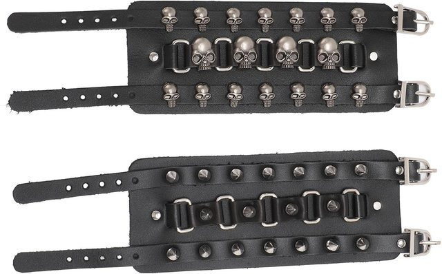 Neoglint Armband, PU-Leder, Nieten, Schwarz, Herren - Bild 1