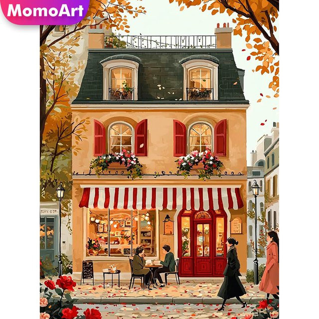 Momoart DIY Diamant-Mosaik Straßenlandschaft Herbst Modern Multicolour B/H: 30 x 20 cm - Bild 1