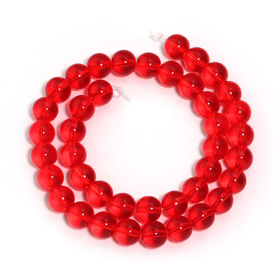 lingsai Glasperlen, rote Kristallperlen, rund, Unisex - Bild 3