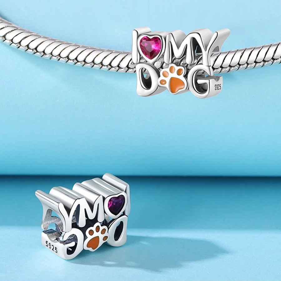 MISEFF Charm-Anhänger 925 Silber, Katzen- und Hundepfoten, Damen - Bild 2