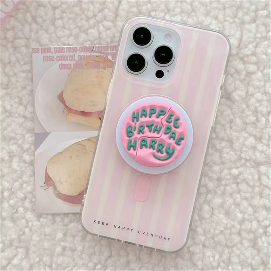 Ins-Style Magnetischer Handyhalter mit 3D Schokoladenkuchen Design in Rosa, Faltbarer Magnetständer und Aufkleber für dein Smartphone - Bild 2