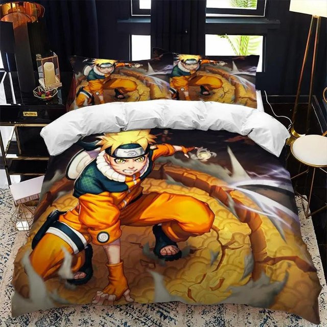 Naruto Anime Bettwäscheset aus Mikrofaser mit Bettbezug und Kissenbezug, Mehrfarbig, B/H: 135 x 200 cm - Bild 1