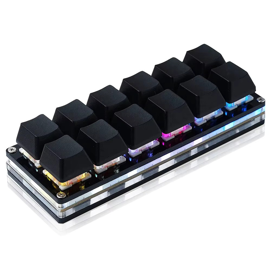Sayodevice Mini mechanische Gaming-Einhandtastatur mit 12 Tasten, Schwarz, USB-C kabelgebunden, Hot-Swap-fähig und programmierbar - Bild 4
