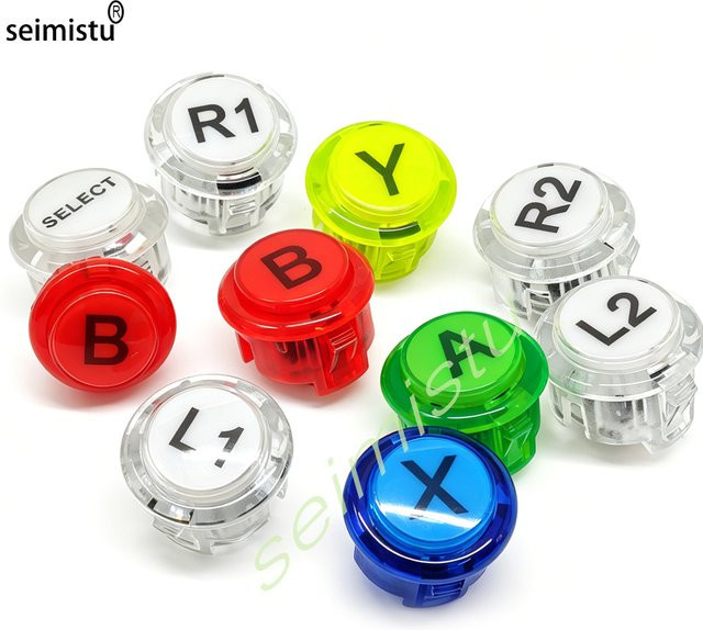 Seimistu Arcade Druckknopf 30mm Transparent für Neo Geo Joystick DIY-Konsole - Bild 1