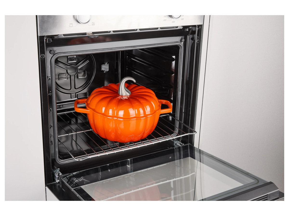 SILVERCREST Premium-Gusseisentopf Kürbis in Orange, Durchmesser: 24 cm - Bild 3