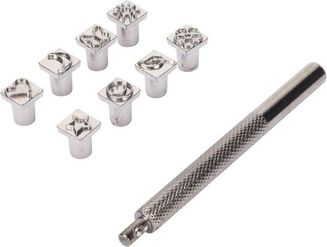GoolRC Leder Muster Stanzset aus legiertem Stahl mit 8 Mustern und ergonomischem Griff in Weiß und Silber - Bild 1