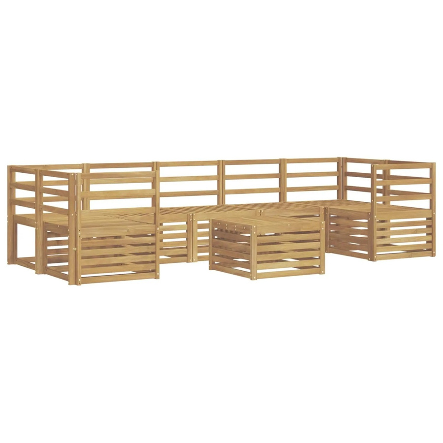 vidaXL Outdoor-Sofagarnitur 8-teilig aus Massivholz Akazie in Weiß mit modernem Latten-Design - Bild 2