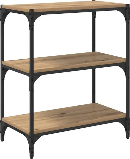 vidaXL Bücherregal im Industriedesign aus Holzwerkstoff und Eisen, Farbe Eiche/Schwarz, B/T/H: 60 x 33 x 70,5 cm - Bild 1