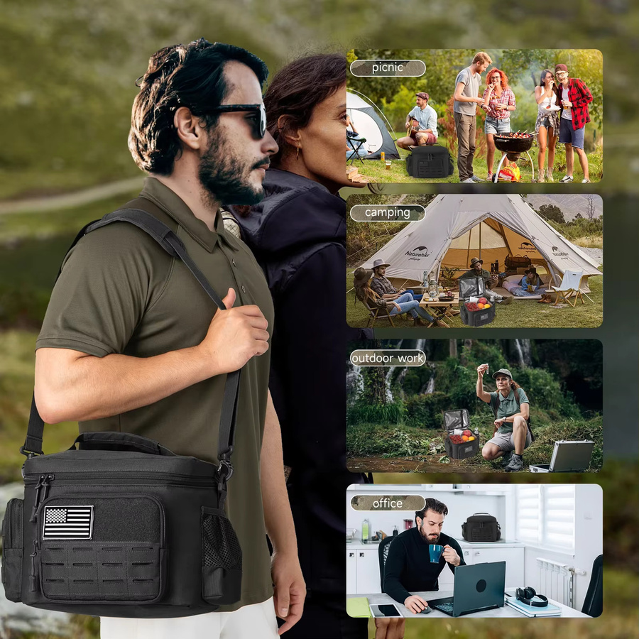 ReFire Gear Taktische Thermo-Kühltasche in Schwarz, isolierte und auslaufsichere Lunchbox für Camping und Outdoor - Bild 6