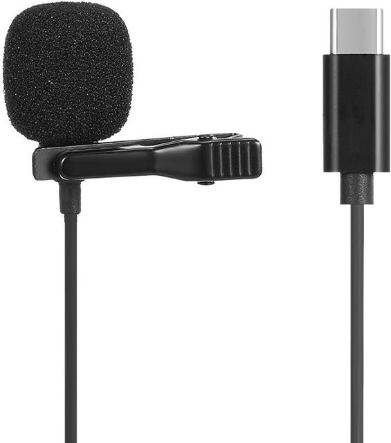 Andoer JH042 TypeC Lavalier-Mikrofon, omnidirektionales Kondensatormikrofon in Schwarz - Bild 1
