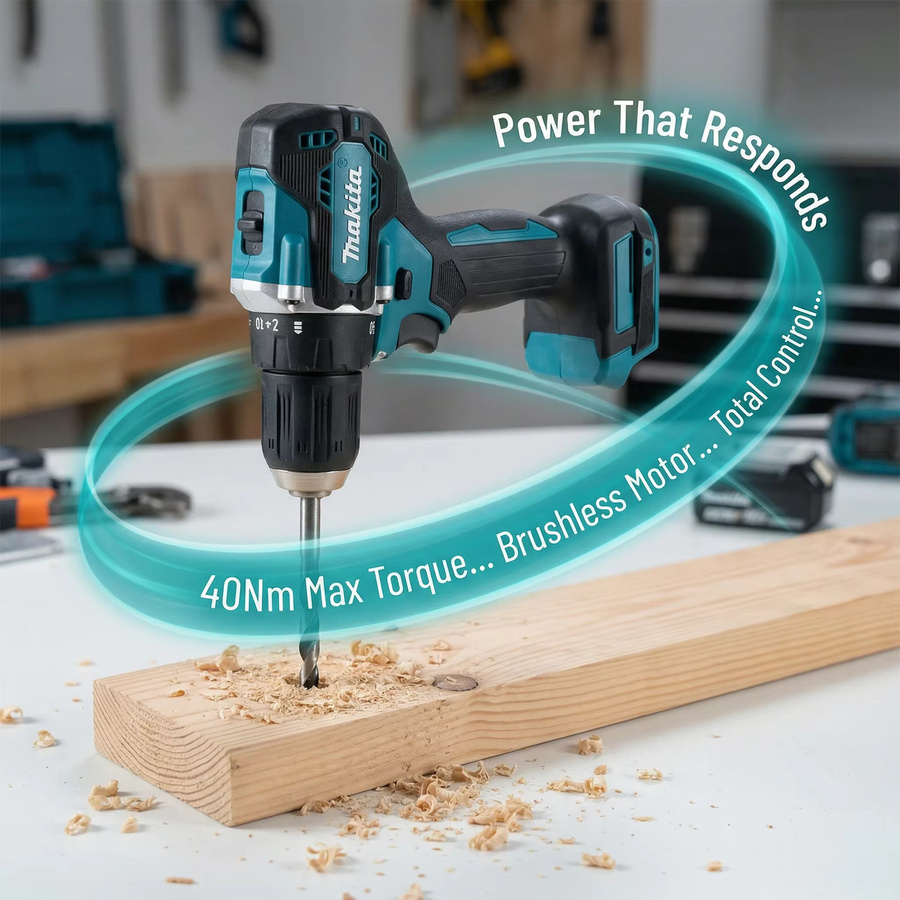 Makita DDF487 18V Akku-Bohrschrauber mit bürstenlosem Motor kompatibel mit Makita LXT 18V Akkusystem - Bild 4
