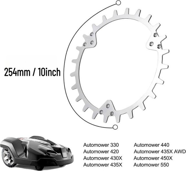 Husqvarna Roboter-Rasenmäher-Spikes Set in Silber, 2 Stück mit 12 Schrauben, passend für Automower 330 420 430X 435X 440 450X 435X AWD, Länge: 254 mm - Bild 1