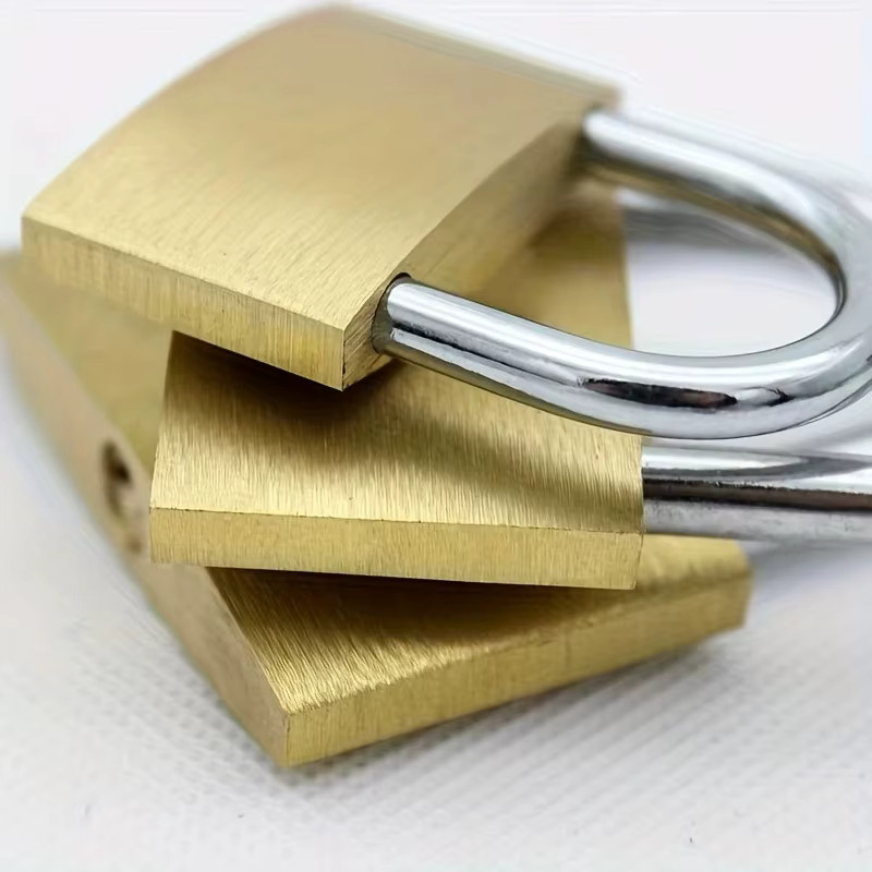 Messing-Vorhängeschloss mit kurzem gehärtetem Schäkel in Gold, Breite: 20 mm - Bild 2