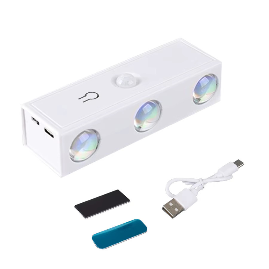 VooVoo Wiederaufladbares LED-Nachtlicht mit Bewegungssensor und RGB-Beleuchtung für Flur, Treppe und Schlafzimmer in Weiß - Bild 6