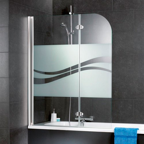 Schulte ExpressPlus Badewannentrennwand Liane aus Sicherheitsglas, Farbe Silber, B: 110 cm, H: 140 cm - Bild 2