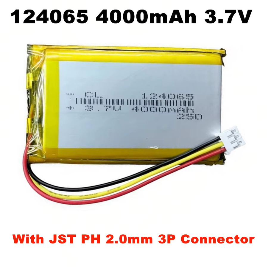 Runboss Polymer-Lithium-Akku 3,7 V 4000 mAh Gelb mit JST PH 2,0 mm 3-Pin-Anschluss - Bild 1