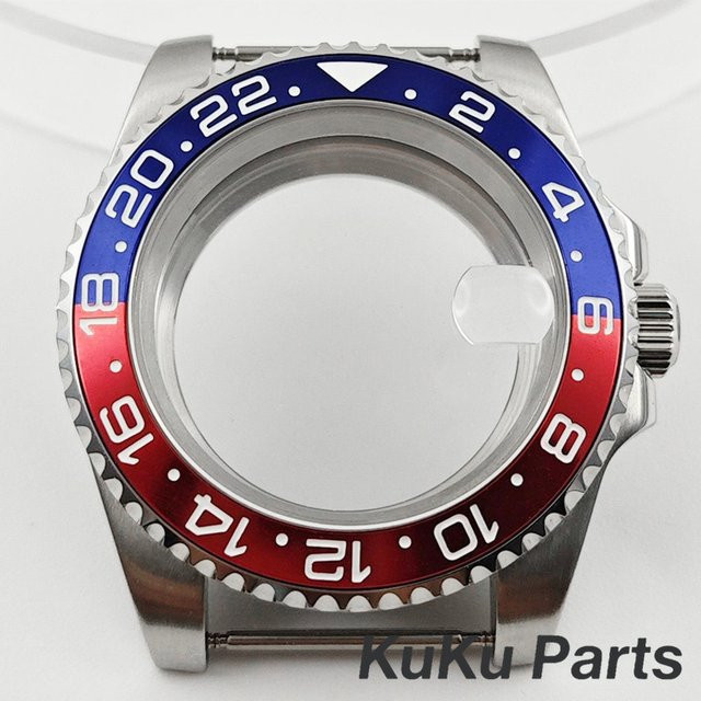 HUANXIAO Uhrengehäuse Diver GMT, Edelstahl, Schwarz, 40 mm, Unisex - Bild 1