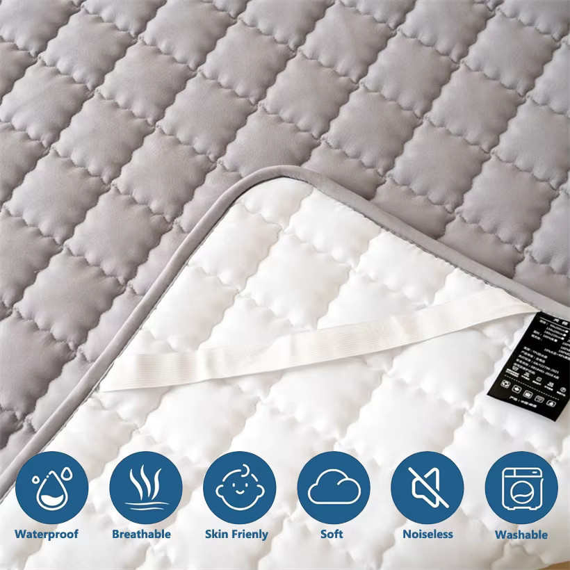 Dreamreal Matratzenschoner wasserdicht und geräuschlos im Tatami-Stil, Beige, Spannbetttuch mit passenden Ecken - Bild 2