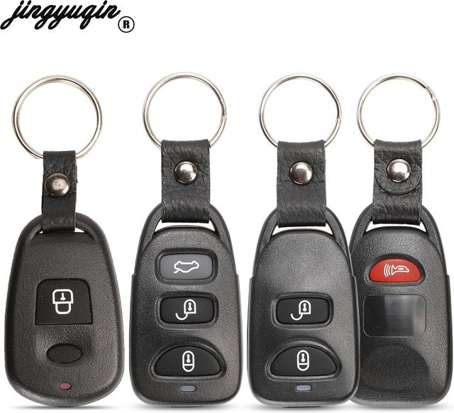 Jingyuqin Schlüsselhülle für Hyundai Tucson Elantra Accent SANTA FE, Fernbedienung Schutzhülle mit 2/3/4 Tasten, Schwarz - Bild 1
