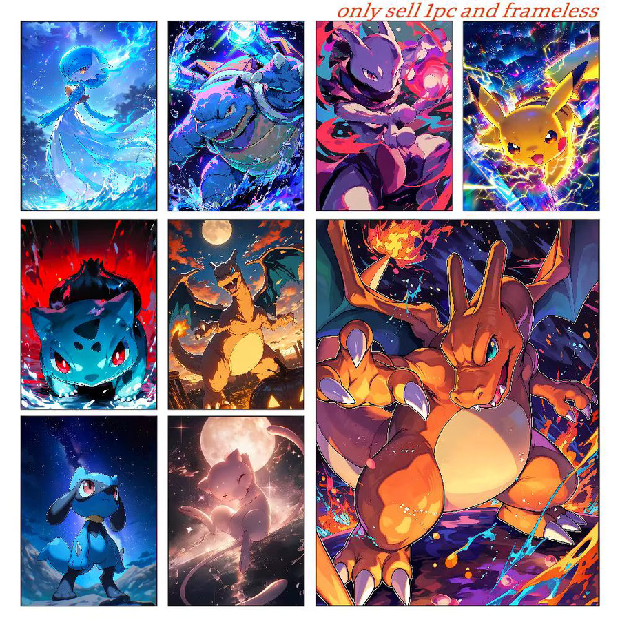 Bandai Pokemon Anime Wandposter aus Leinwand in Mehrfarbig - Bild 2