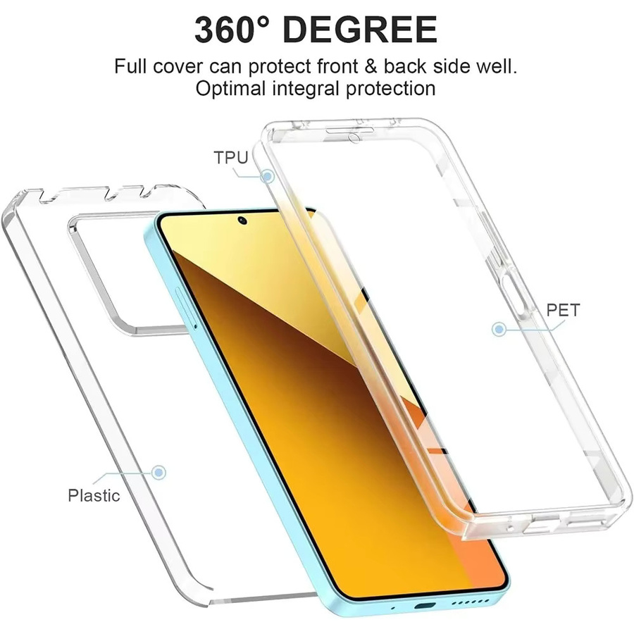 360 Grad Vollsilikonhülle für Xiaomi Mi 17 15 14 Ultra 13 12 Lite 12T 11T 10T 15T 14T Pro Transparent - Bild 1