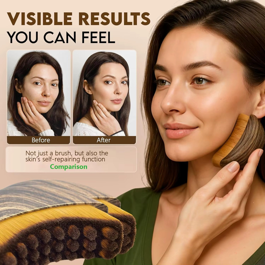 FUBEICHLY Lymphatische Gesichtsmassagebürste für Gesicht und Körper, 2er-Set, Empfindliche Haut, Unisex - Bild 2