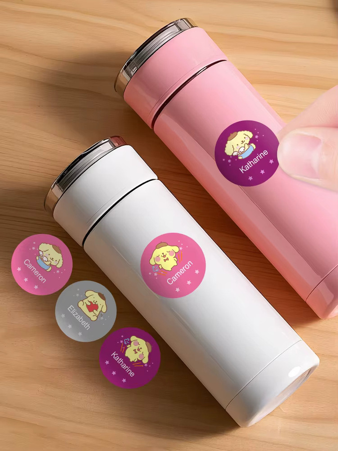 Personalisierte Pompompurin Namensaufkleber von Joytop, wasserfeste Etiketten in Multicolor für die Schule - Bild 3